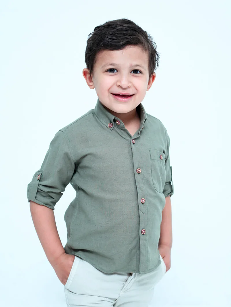 Chemise effet lin garçon